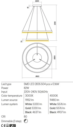 A sospensione in metallo Febe lampada a sospensione led redo Collezione esclusiva a prezzo scontato