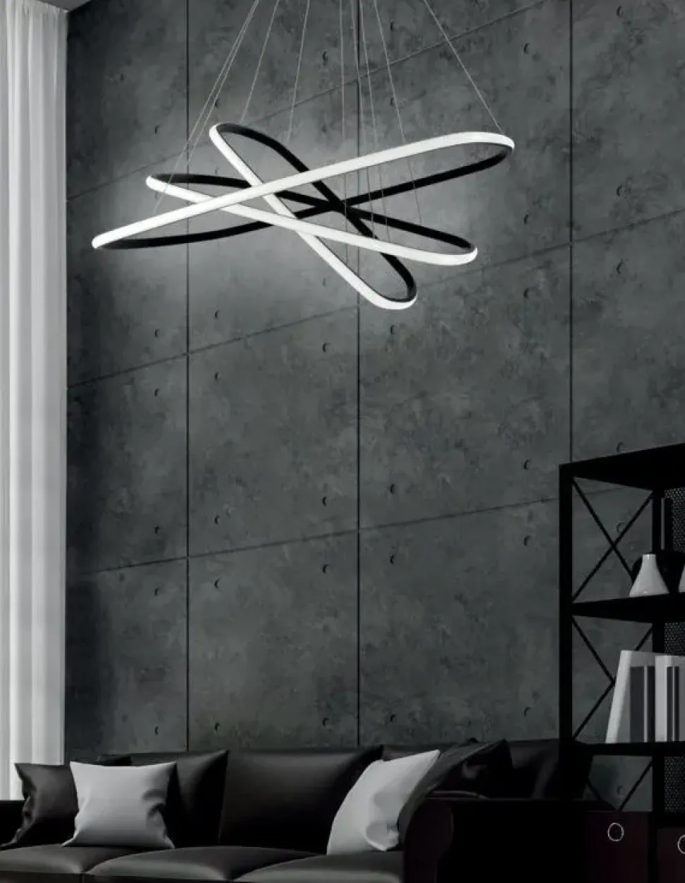 A sospensione in metallo Ondaluce sospensione quadra O-luce a prezzo scontato