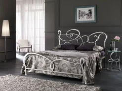 Approfitta dello sconto 45% sul letto Letto in ferro battuto foglia argento made in italy di Md work