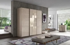 Armadio 3 ante scorrev. con inserti in vetro laccato. Promo-sconto 30%. Prezzo scontato.