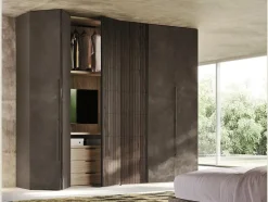 Armadio ante a soffietto in laminato materico Night zone di Mobilgam