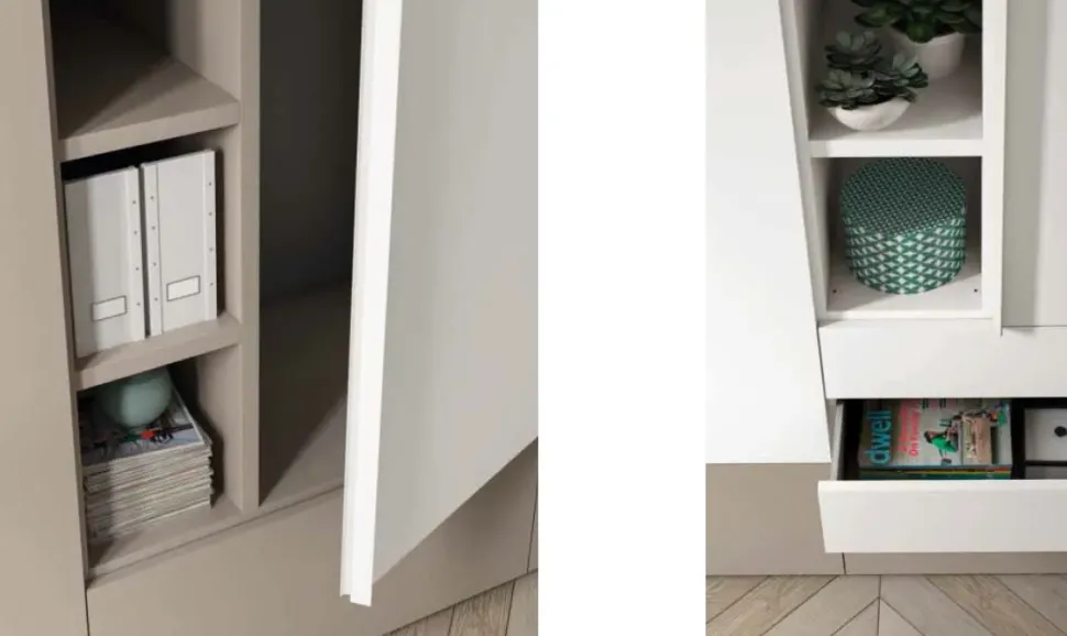 Armadio ante battenti in laminato materico Armadio maniglia bend Artigianale scontato