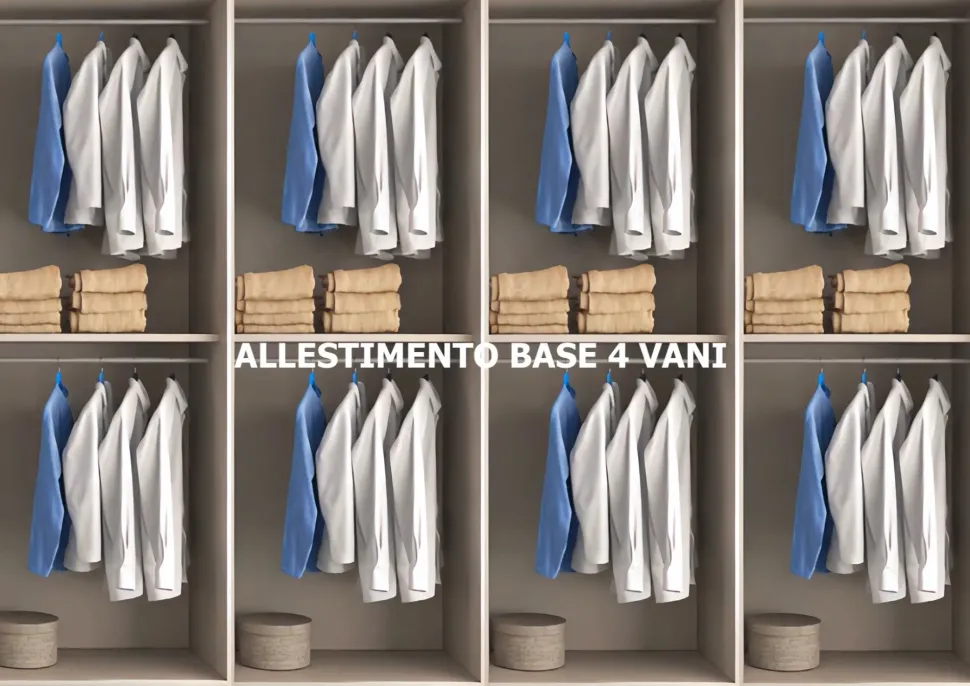 Armadio ante battenti in laminato materico White oak di Collezione esclusiva