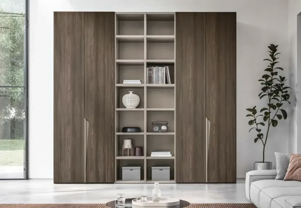 Armadio ante battenti in laminato materico Vela di Marka