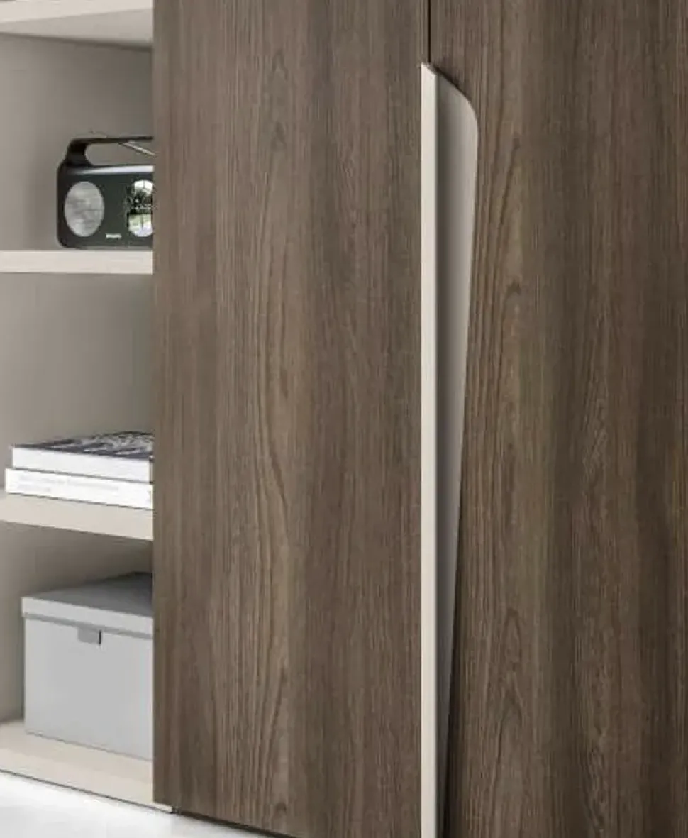 Armadio ante battenti in laminato materico Vela di Marka