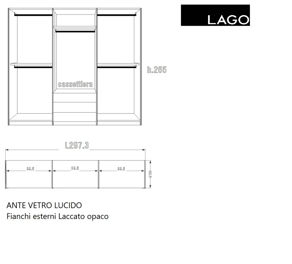 Armadio ante battenti in vetro Armadio now battente di Lago