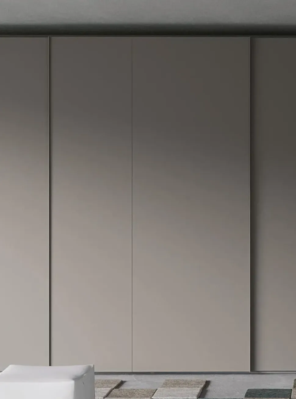 Armadio ante scorrevoli in laccato opaco Linear di Spagnol mobili