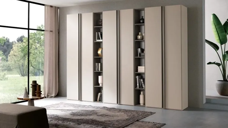 Armadio Armadio mod.ghost con librerie in promo-sconto del 50% realizzato in laminato opaco di Gierre mobili scontato -42%