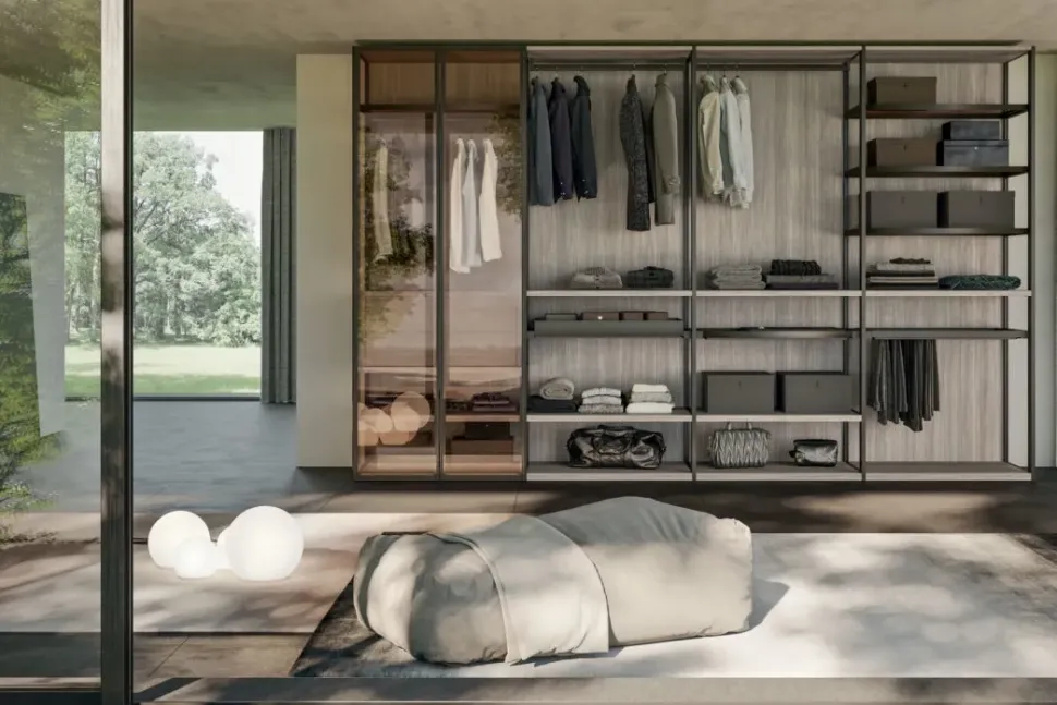 Armadio cabina armadio in legno Cabina armadio skeletro glass di Collezione esclusiva