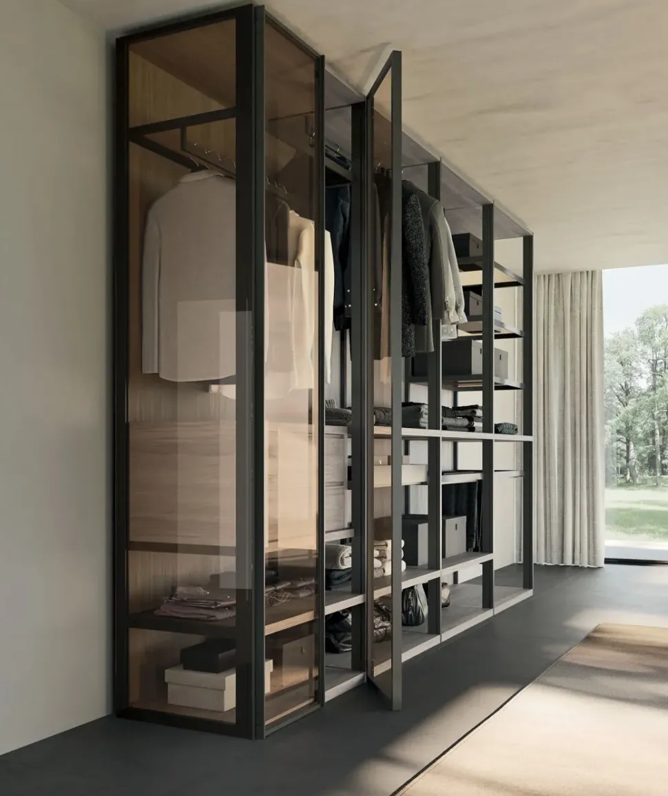 Armadio cabina armadio in legno Cabina armadio skeletro glass di Collezione esclusiva