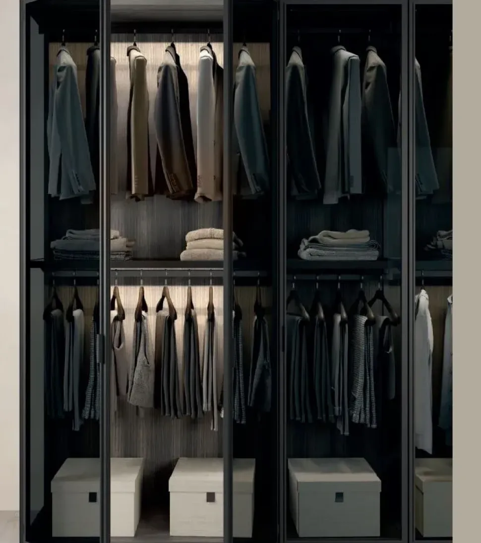 Armadio con ante battenti modello Armadio 3aqnte vetro glass sunrise scontato del 30%