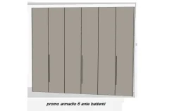 Armadio con ante battenti moderno 6antepromo con cassettiere Collezione esclusiva a prezzo ribassato