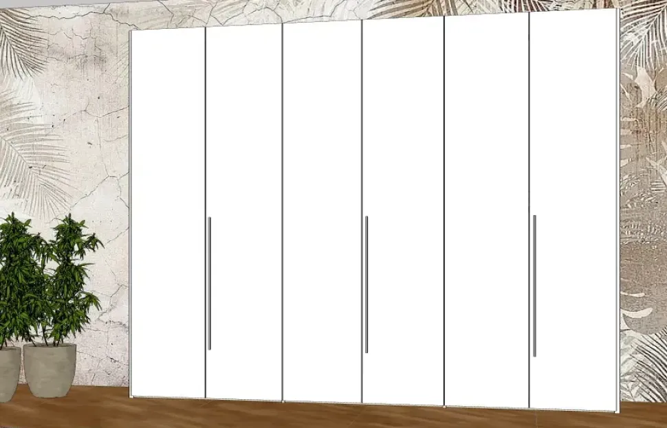 Armadio con ante battenti moderno 6antepromo con cassettiere Collezione esclusiva a prezzo ribassato