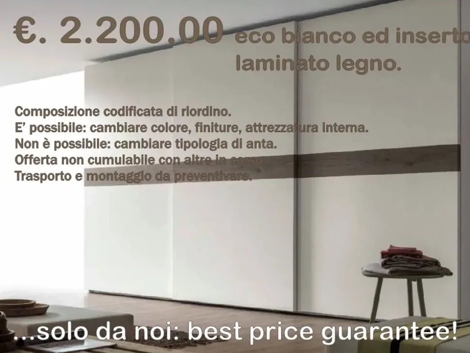 Armadio con ante scorrevoli moderno Projecta santa lucia Santa lucia a prezzo ribassato