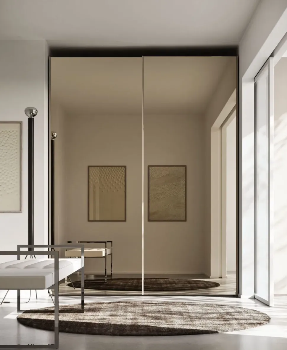 Armadio con ante scorrevoli Armadio scorrevole con anta specchio scontato del 40%