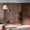 Armadio con ante scorrevoli moderno Armadio a 4 ante scorrevoli mod.trio con ante centrali a specchio bronzato in promo-sconto del 40% Orme a prezzo scontato