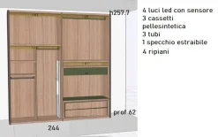 Armadio Cornice con anta in pelle sintetica di Pianca A PREZZO SCONTATO 46%