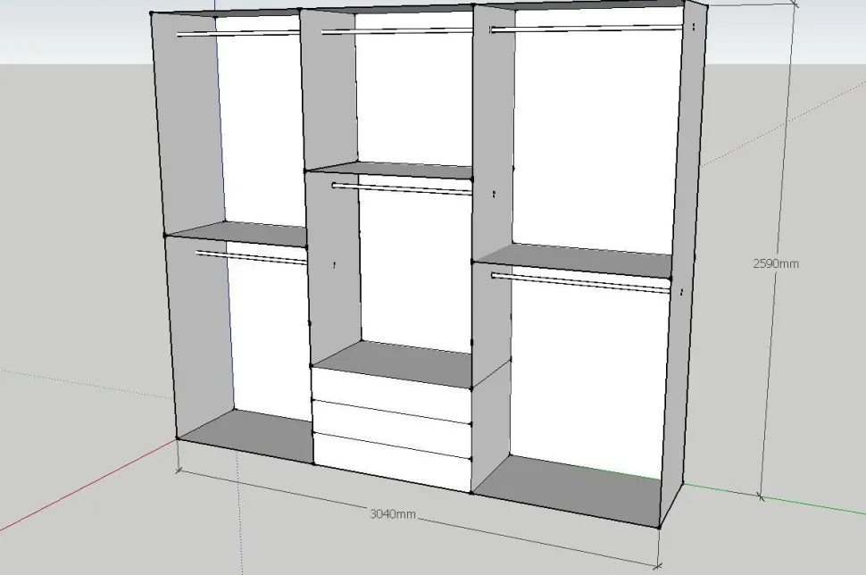 Armadio di Pianca modello Plana in laminato opaco con sconto -30%