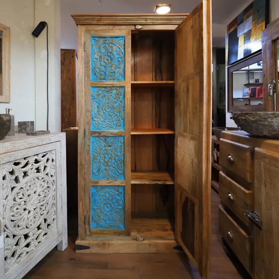 Armadio in legno Armadio etnico intarsi india a marchio Nuovi mondi collection scontato -37%