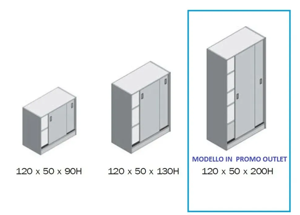Armadio in legno Mobile armadio ante scorrevoli per ufficio Flycom con forte sconto