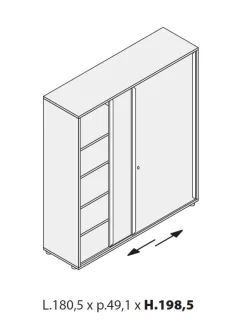 Armadio modello Con ante scorrevoli Las mobili in OFFERTA OUTLET