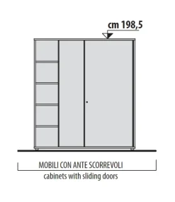 Armadio moderno Mobile alto con ante scorrevoli di Las mobili a PREZZO OUTLET -40%