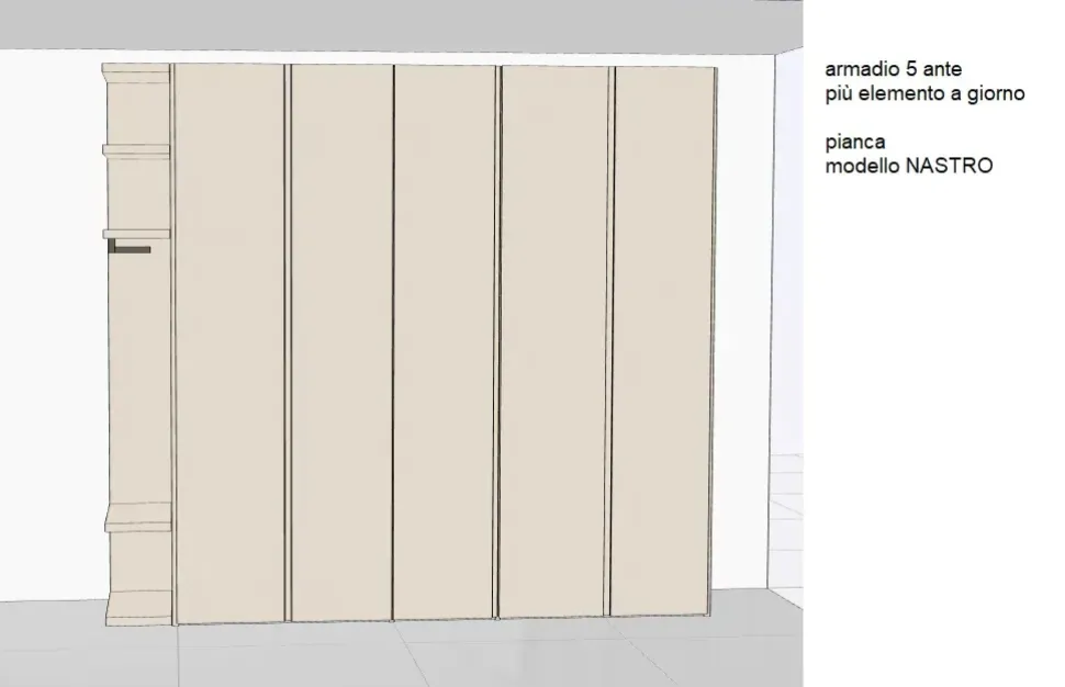 Armadio Nastro Pianca a cinque ante a prezzo scontato