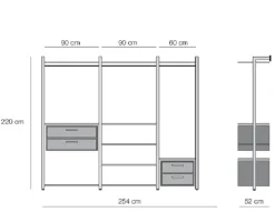 Armadio Ok-nb Domitalia con cabina armadio SCONTATO a PREZZI OUTLET