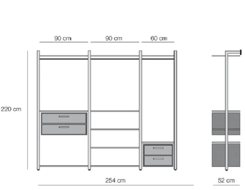 Armadio Ok-nb Domitalia con cabina armadio SCONTATO a PREZZI OUTLET
