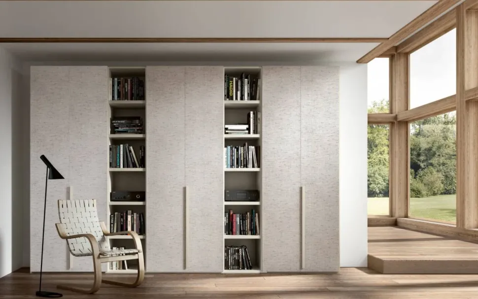 Armadio scontato 46% modello Armadio con librerie intermedie del programma mod.evo di mistral in promo-sconto del 40% di Mistral