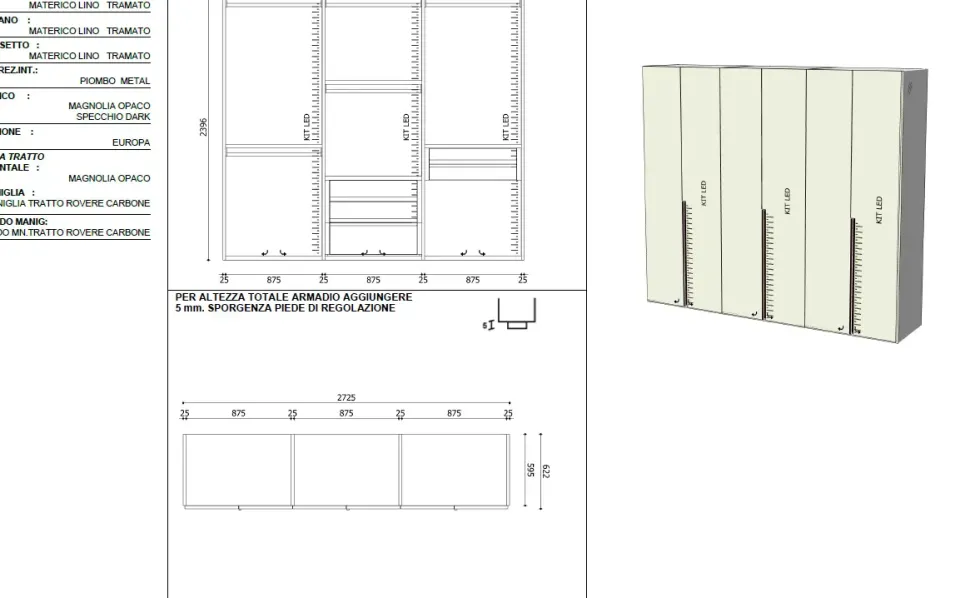 Armadio Tratto realizzato in laccato opaco di Sangiacomo scontato -35%