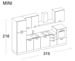 Arreda la tua cucina con Arrex Composizione 315-03: moderna e lineare a prezzo scontato!