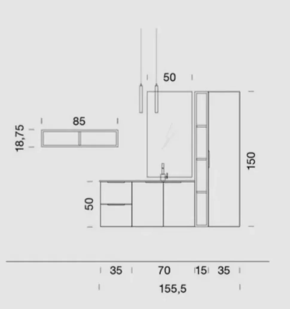 Arredamento bagno: mobile Compab Con colonna intera in offerta
