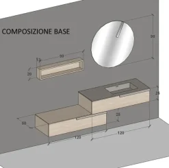 Arredamento bagno: mobile Baxar M system in Offerta Outlet