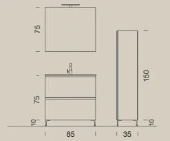 Arredamento bagno: mobile Compab Up002 con forte sconto