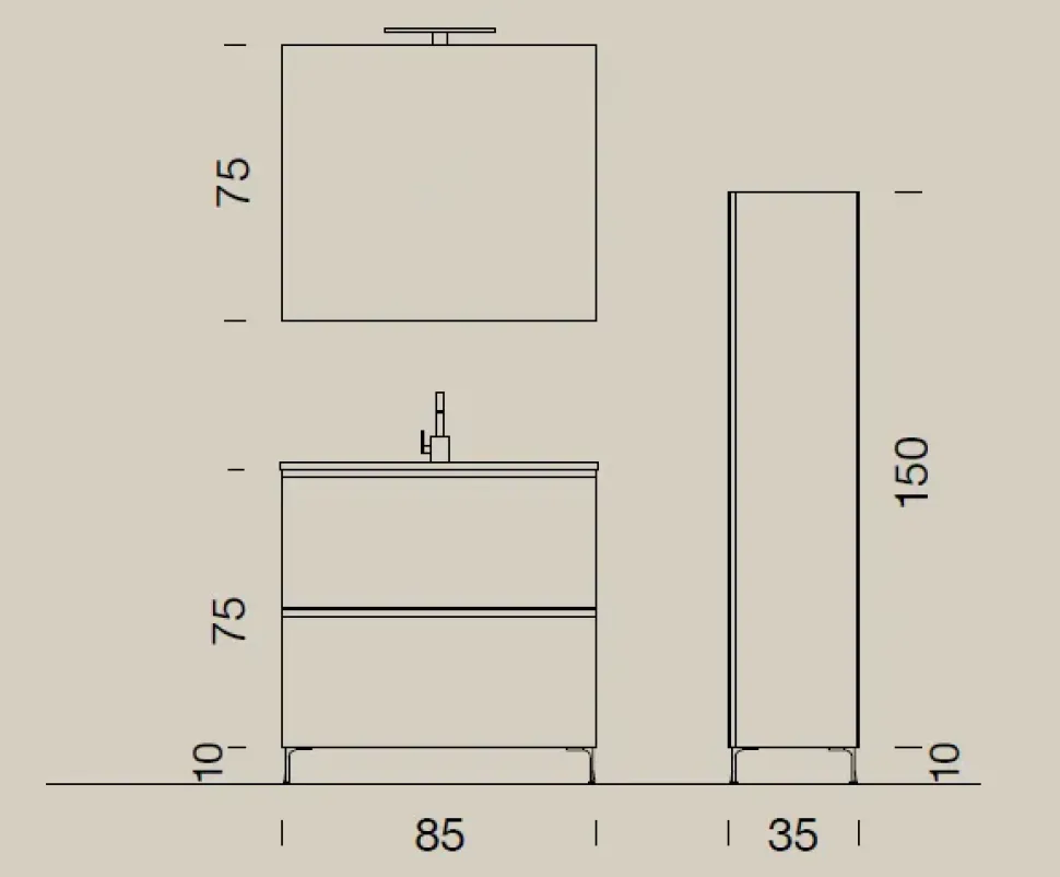 Arredamento bagno: mobile Compab Up002 con forte sconto
