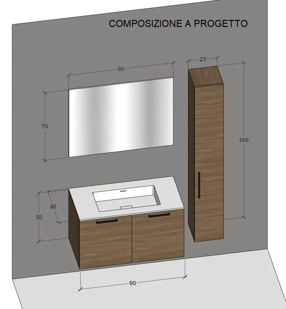 Arredamento bagno: mobile Baxar M system a prezzo scontato