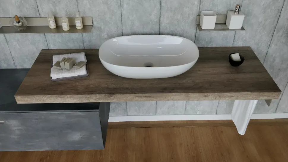 Arredamento bagno: mobile Idealbagni Monolith con forte sconto