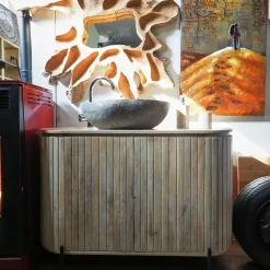 Arredamento bagno: mobile Nuovi mondi collection Mobile bagno oval in vero legno a prezzo scontato