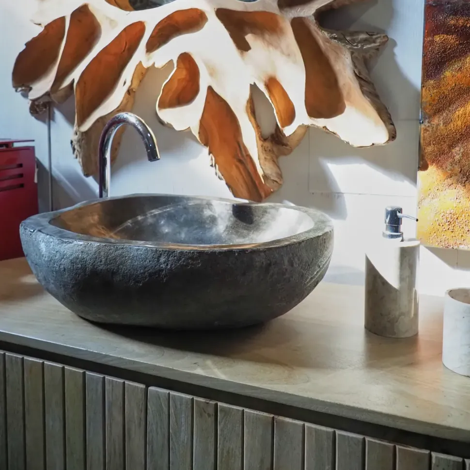 Arredamento bagno: mobile Nuovi mondi collection Mobile bagno oval in vero legno a prezzo scontato