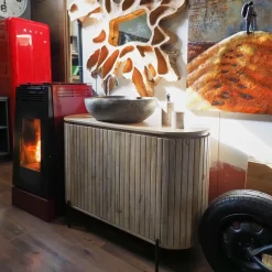 Arredamento bagno: mobile Nuovi mondi collection Mobile bagno oval in vero legno a prezzo scontato