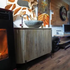 Arredamento bagno: mobile Nuovi mondi collection Mobile bagno oval in vero legno a prezzo scontato