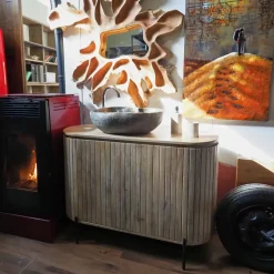 Arredamento bagno: mobile Nuovi mondi collection Mobile bagno oval in vero legno a prezzo scontato