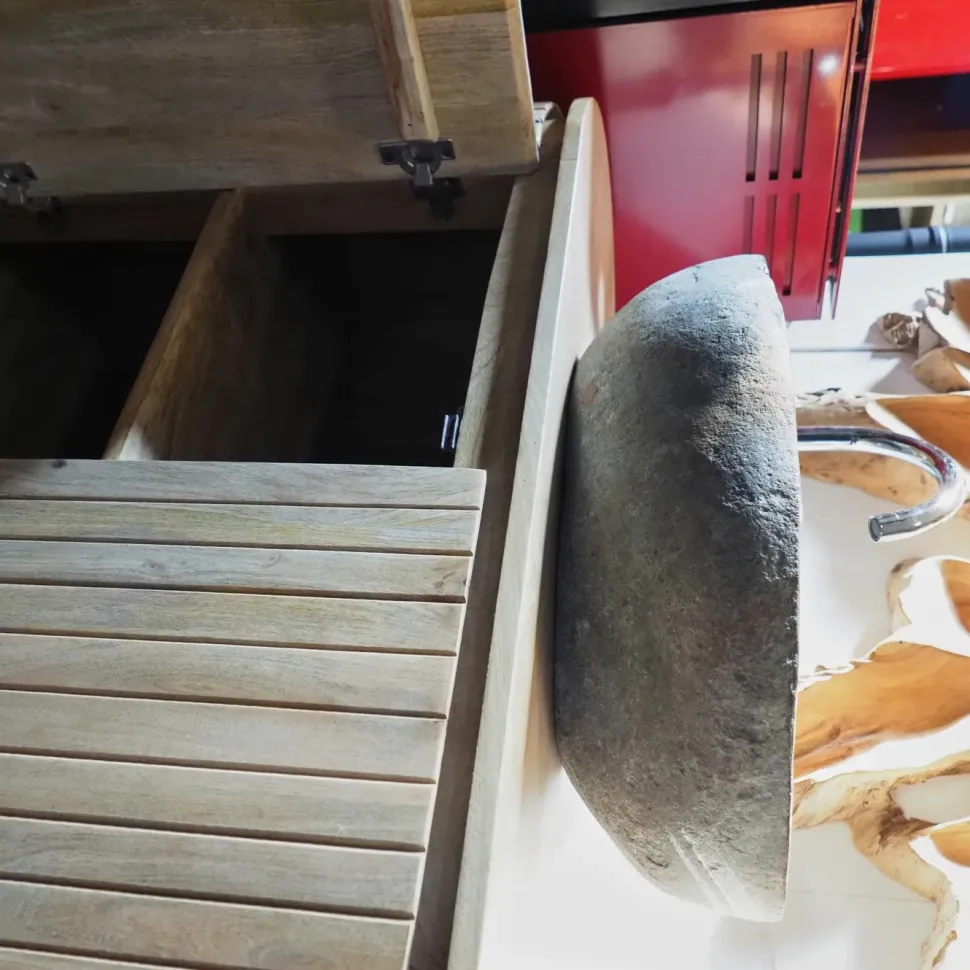 Arredamento bagno: mobile Nuovi mondi collection Mobile bagno oval in vero legno a prezzo scontato