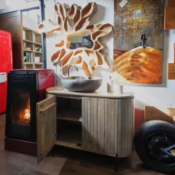 Arredamento bagno: mobile Nuovi mondi collection Mobile bagno oval in vero legno a prezzo scontato