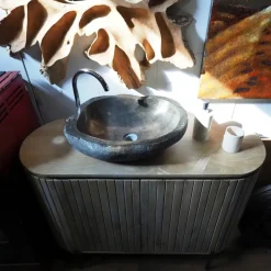 Arredamento bagno: mobile Nuovi mondi collection Mobile bagno oval in vero legno a prezzo scontato