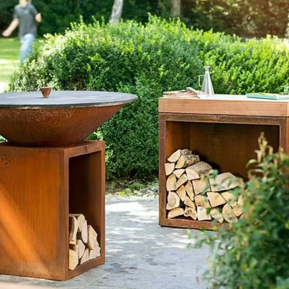 Barbecue Braciere da cottura ofyr classic storage corten 100 Collezione esclusiva ad un prezzo mai così vantaggioso