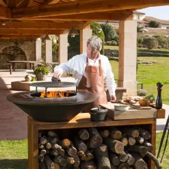 Barbecue modello Braciere da cottura ofyr island corten 100 teak wood a marchio Collezione esclusiva con forte sconto