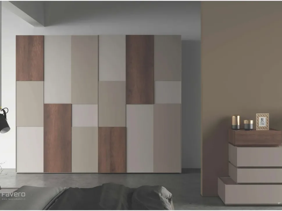 Camera completa FAVERO con letto Zeus + gruppo Best + armadio Zantaro