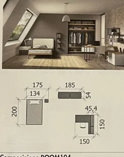 Camera da letto 104 Zg mobili in legno a prezzo ribassato